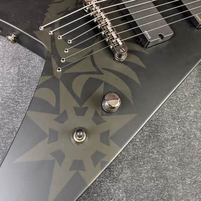 LTD Hex-7 Nergal Signature 7-String Electric Guitar Matte Black w/ Flying V Case image 9