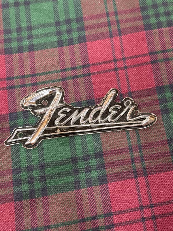 Fender Vintage Black/Silverface amp logo 60s - Black/Chrome image 1
