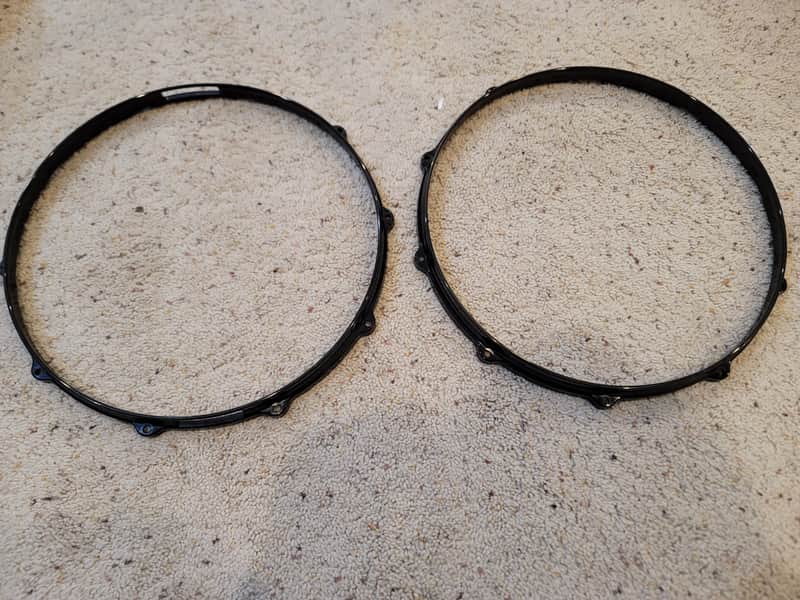 Pearl MasterCast DCB1410 DCB1410S Black Die Cast Snare Hoops 14" 10 Lug Pair image 1