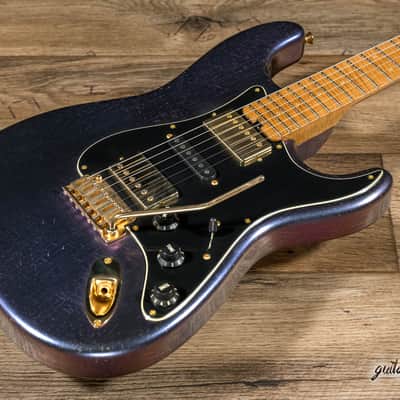 Shabat Lynx HSH Alder S-Style w/ Flame Roasted Maple – Cosmic Blue Colorshift image 9