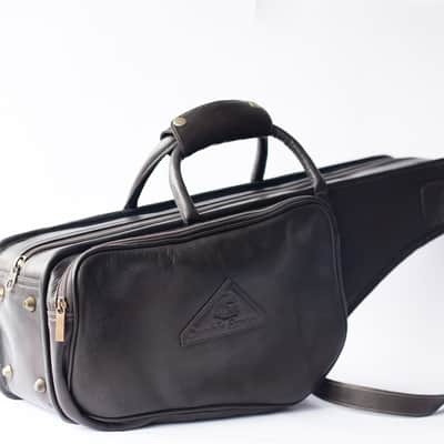 Premium Handmade Full-Grain Brown Leather Alto Sax Case image 5