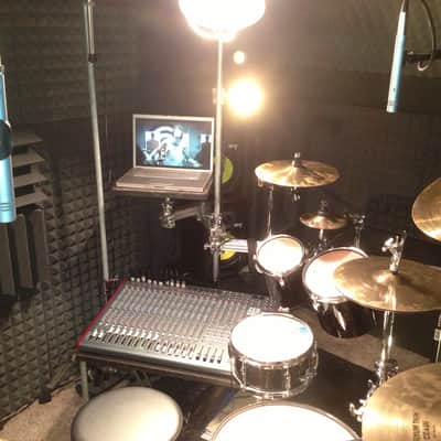 11 Piece PEARL double bass drum kit - rack mounted drums - Full Kit with Rack Hardware & 15 cymbals image 5