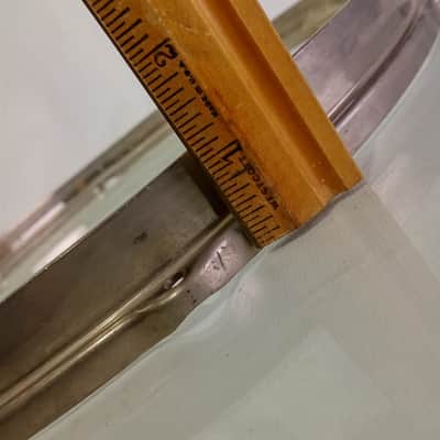 Leedy 15"Double-Flange Stick-Chopper Snare Drum/Tom Batter Rim/Hoop Nickel-Brass image 7