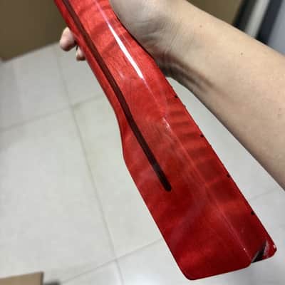 22 fret Red flame Maple Electrick Guitar neck gloss 25.5 in for parts image 7