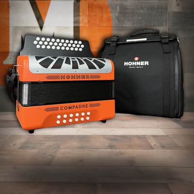 Hohner Compadre FBbEb Accordion - Orange Silver Grille w/ Gig Bag (COFO-N) image 1