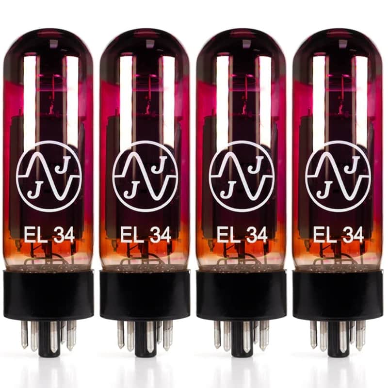 JJ Electronic EL34 Red Glass Power Vacuum Tube - Quad image 1