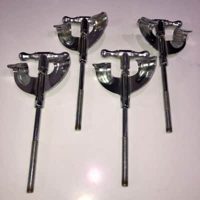 [Set of 4] Unknown Vintage Bass Drum Tension Rods and Claws, MIJ? image 5