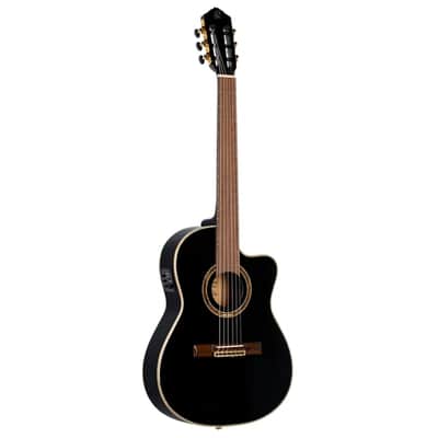 Ortega Performer Series Full Size Guitar Solid Spruce/ Sapele Black - RCE138-T4BK image 4