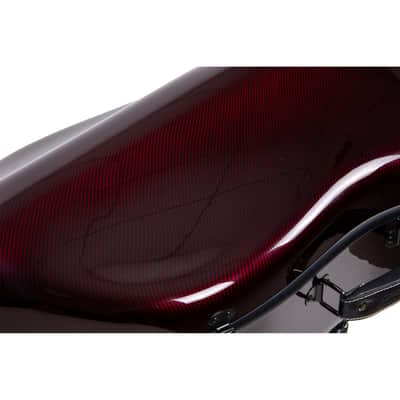 Crossrock 4/4 Cello Case Composite Carbon Fiber Hardshell with Shoulder Straps, Red image 5