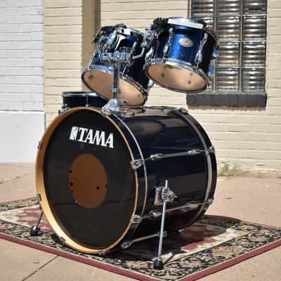 Used Tama Rockstar 10, 12, 16, 22 Drum Kit in Midnight Blue image 1