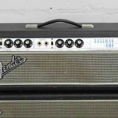 1968 Fender Bassman Amp Head & 2x12 Speaker Cabinet Guitar Bass Cab #40104 image 3