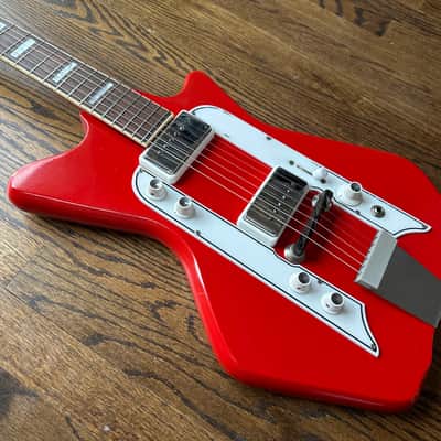 RARE! 1964 Airline “JB Hutto” Wood Body Jack White / Jetsons Guitar (Supro Valco) w/ OHSC image 3
