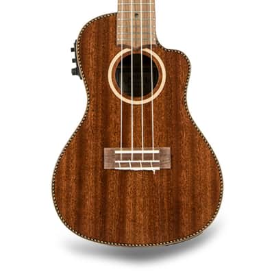 Lanikai All Solid Mahogany Cutaway Electric Concert Ukulele w/Case image 2