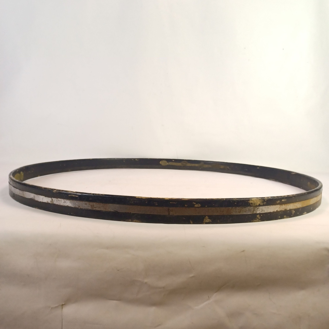 Slingerland 30"COW Bass Drum Hoop Rim 70s US Chrome-Wood Marching Concert Parade — main photograph