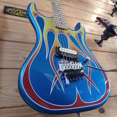KRAMER Baretta "Hot Rod" Blue Sparkle with Flames image 7