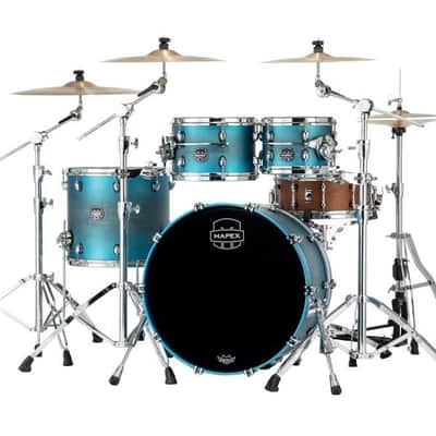 Mapex Saturn Evolution Classic Maple 4-Piece Shell Pack - Exotic Azure Burst Lacquer (SE529XEMPT) image 1