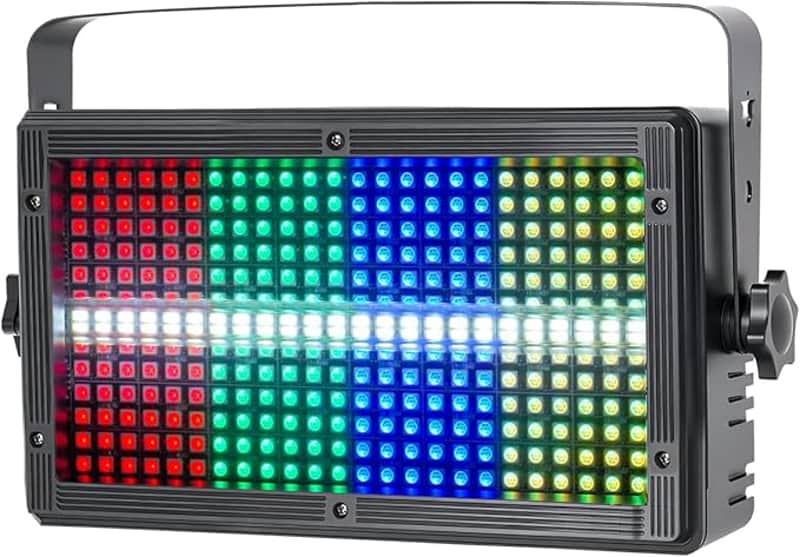 LED Stage Strobe Light, 8 Partition RGB 3-in-1 DMX512 Sound Activated Control Wall Wash Effects Lighting for dj Bar Disco Party Events Wedding Church image 1