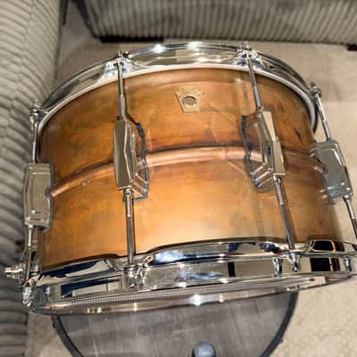 Ludwig CopperPhonic 8x14" 10-Lug Snare Drum 2017 - Present - Raw Patina Copper image 13
