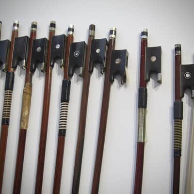 German Violin Bows Various Makers High Quality 4/4, 7/8, 3/4, & 1/2 Sizes Lot of Ten (10) Circa-1900s-Brown image 7