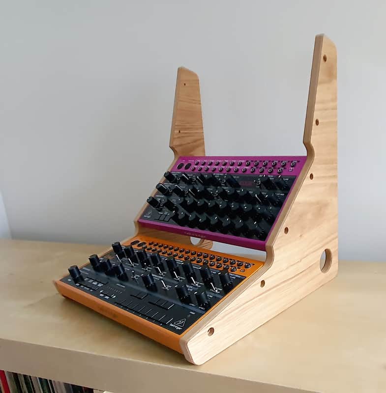 Behringer Crave, Edge & Spice - Oak Veneer Triple Stand from Synths And Wood image 1