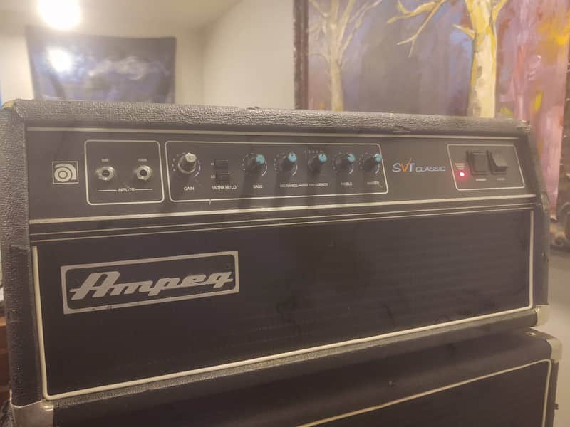 Ampeg SVT-CL Classic Series 300-Watt Tube Bass Amp Head and 8x10 Ampeg Bass Cabinet - Black image 1