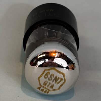 1950s Sylvania 6SN7GTA Vintage Black Plate Chrome Top Tube! T553 image 5