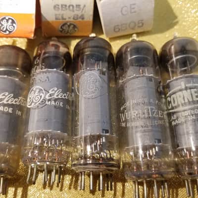 G.E Matched Pair (2) EL84 6BQ5 tNOS AT1000 TESTED Vacuum Tubes beam power pentode 1956-1975 image 4