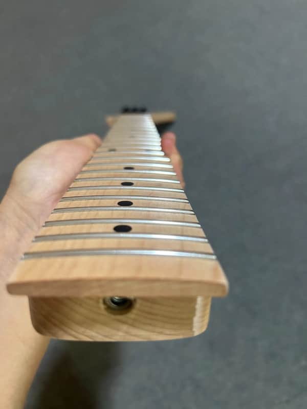 22fret Natural color Banana head  Maple Guitar Neck sickle lock nut Stainless steel frets. 9.5 radius image 1
