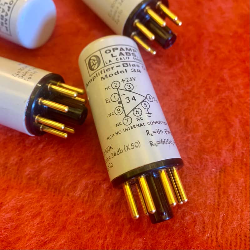 Opamp Labs Model 34 discrete amplifier module 1971 original vintage USA bias oscillator image 1