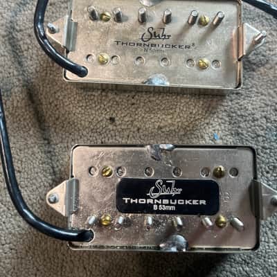 Suhr Thornbucker set 50mm neck 53mm bridge - Raw nickel image 2