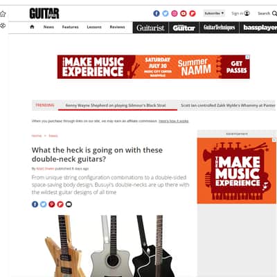 6 String Fretless Classical/ 12 String Acoustic Electric Double Sided Busuyi Double Neck Guitar 2022 + Case image 4