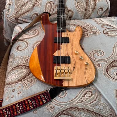 Cort Jeff Berlin Rithimic Bass w GATOR CASE Alder/Spalted Maple-Padouk Top Bartolini pickups image 13