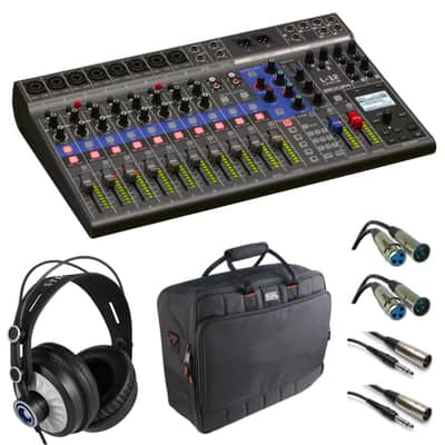 Zoom LiveTrak L-12 12-Channel Digital Mixer/Recorder with StreamEye Cans50 Professional Studio Headphones, Padded Mixer Bag, 2x XLR-TRS Cables & 2x XLR Cables image 2