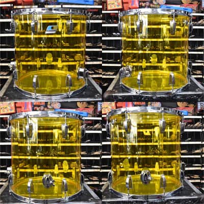 Vintage Ludwig Yellow Vistalite, Super Clean "Bonham" sizes: 14, 16, 18, 26 image 13