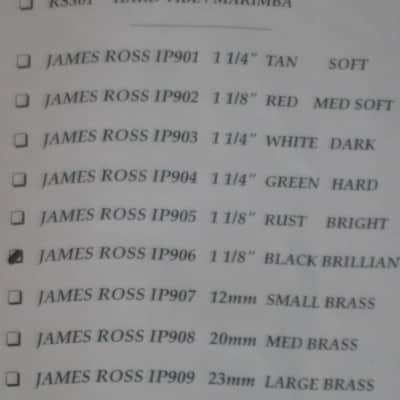 ONE pair new old stock (with packaging) Innovative Percussion James Ross IP906 BRILLIANT XYLOPHONE / GLOCKENSPIEL / BELL Mallets, 1 and 1/8" Black Round Ball (head), Rattan Handle -- BRILLIANT for bright cutting tone, sound, response (from 2019) image 3
