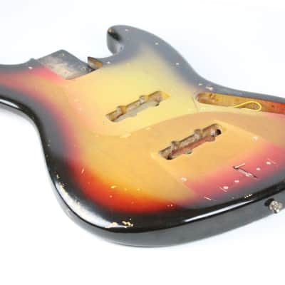1969 Vintage Fender Jazz Bass Alder 4-Bolt Sunburst BODY ~Original Finish~ 1960s USA Early-CBS image 7