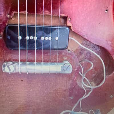Epiphone Olympic Vintage Mahogany Under 6 lbs! Lollar P90–Les Paul Junior Jr Killer! 1965 - Cherry image 10