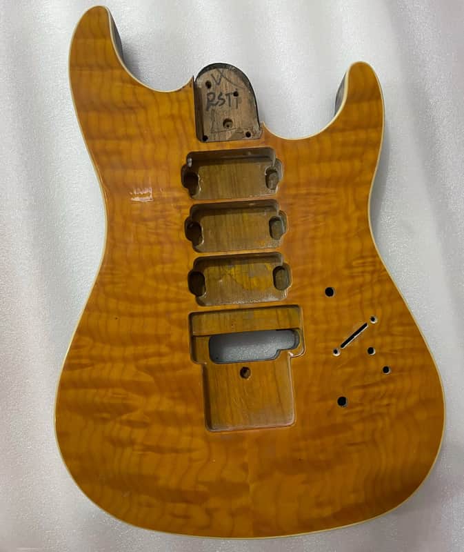 Quilted Maple Top HHH Custom Guitar Body DIY Project image 1