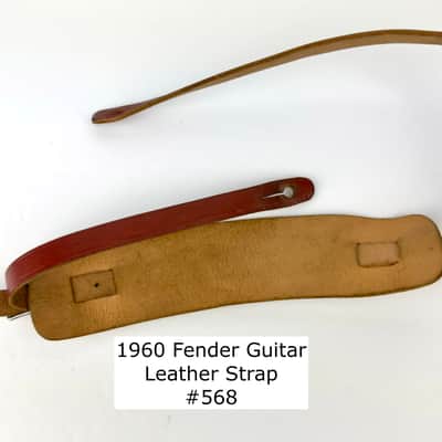 1960 Fender Red/Brown Leather Guitar Strap/Anchor Stamped Buckle Original Vintage Strap image 3