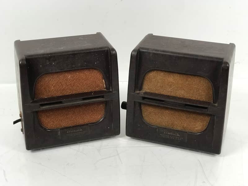 Vintage Webster Electric Teletalk Speaker Pair Bild 1