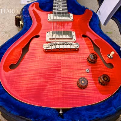 ♚PRISTINE♚2017 PRS McCarty Hollowbody II ♚ PIEZO ♚ BLOOD ORANGE 'AAA' FLAME ♚ 5.7 LBS ♚ +Artist Case ! image 6