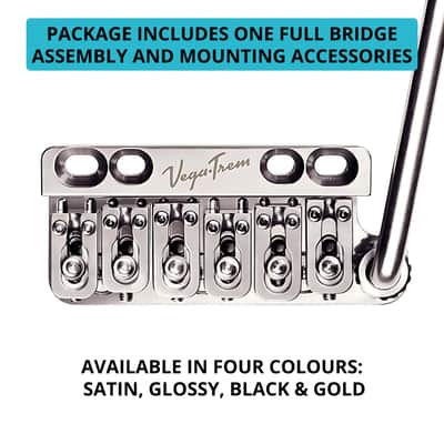 Vega-Trem VT1 Ultra-Trem Standard 6-Screw Glossy Stratocaster Guitar Tremolo Bridge For Strat No Mods Easy Installation (Glossy, Right) image 2