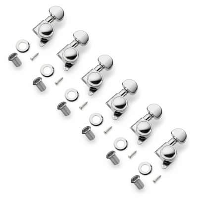 Grover 505C6 Mid-Size Roto-Grip Locking Rotomatic Tuners 6 In-Line, Chrome Finish image 2