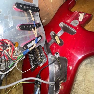 Vintage 1981 Fender Stratocaster USA Translucent Red Kahler Guitar OHSC 1970s image 25