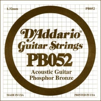 D'Addario PB052 Phosphor Bronze Wound Acoustic Guitar Single String .052