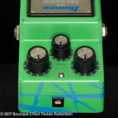 Ibanez TS-9 Tube Screamer 1982 Japan s/n 179100 Black Label with Texas Instruments RC4558P op amp, The Edge U2 image 7