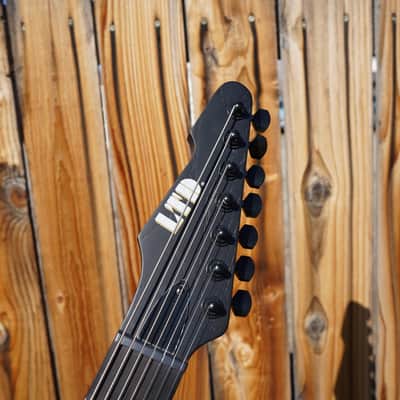 ESP LTD SIGNATURE SERIES AW-XJ7 Baritone Evertune Black Open Grain Stain 7-String Electric Guitar (2025) image 8
