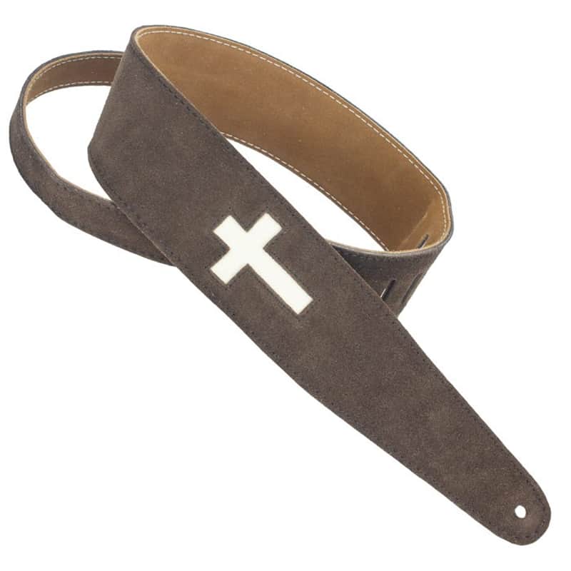 Henry Heller 2.5" Wide Cross Design Capri Suede Guitar Strap #HP25CR-01 image 1