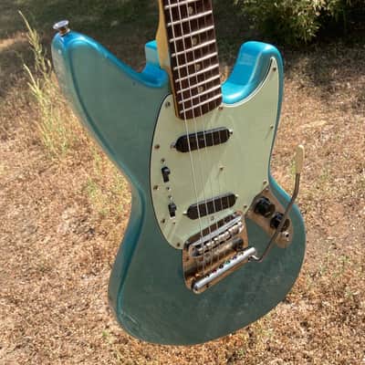 Fender/Warmoth Jag-Stang (w/ Contours) - Teal Green Metallic RELIC by Copacetic Customs image 21