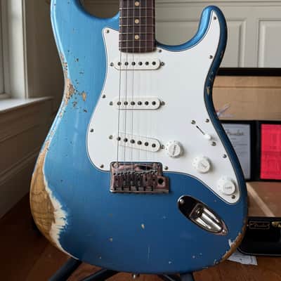 2025 Fender Custom Shop Stratocaster Custom Deluxe SR25 Matching Headstock Heavy Relic - Aged Lake Placid Blue image 2